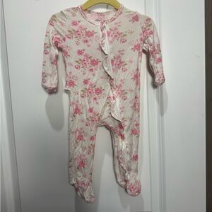Little Me Pink Floral Footie
